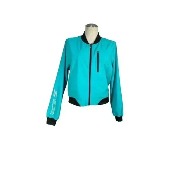 Skechers Tops - Skechers Reversible Performance Jacket Women’s Size XS Teal Leaf Print